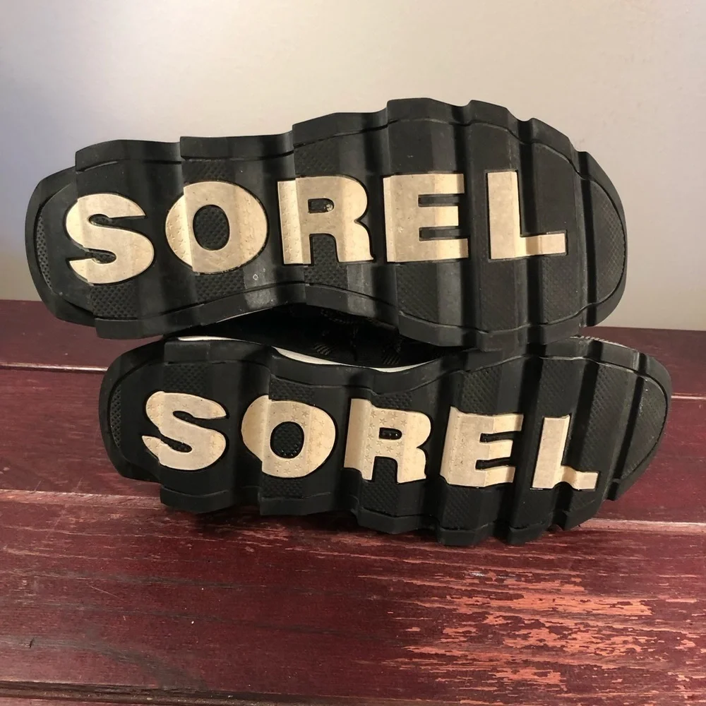 Sorel Kinetic Women's Black Dame Hvite Lace Up Walking Sneaker Size 8